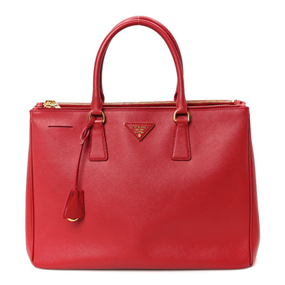 Prada Saffiano Lux Large Double Zip Tote Fuoco 1 of 9