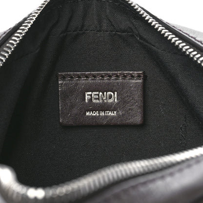 Fendi Shiny Glazed Fabric Vitello Cover FF 1974 Logo Medium Camera Case Tobacco Moro Giallo Ebano 6 of 13