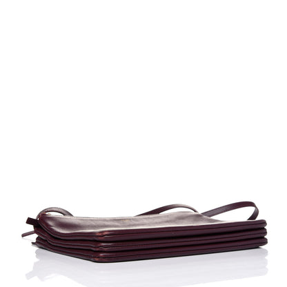 Celine Lambskin Large Trio Crossbody Bag Burgundy 5 of 21