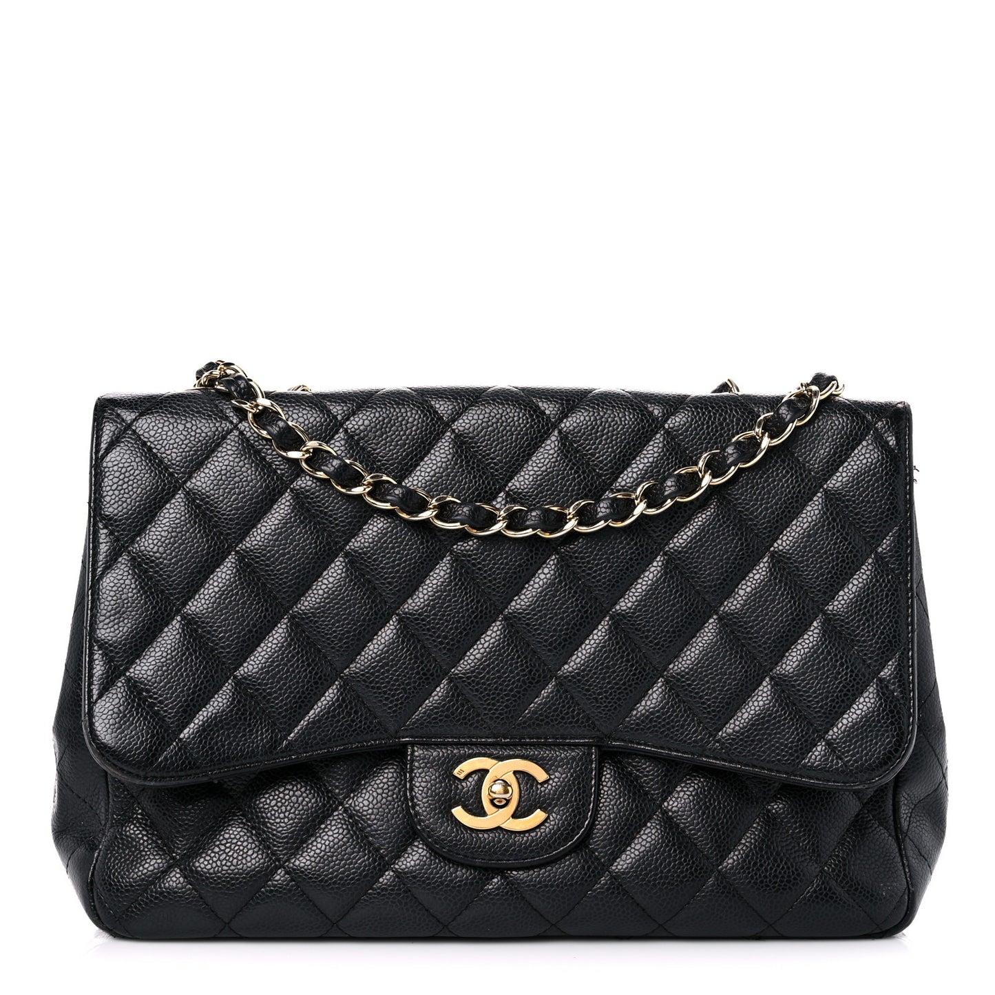 Caviar Quilted Jumbo Single Flap Black