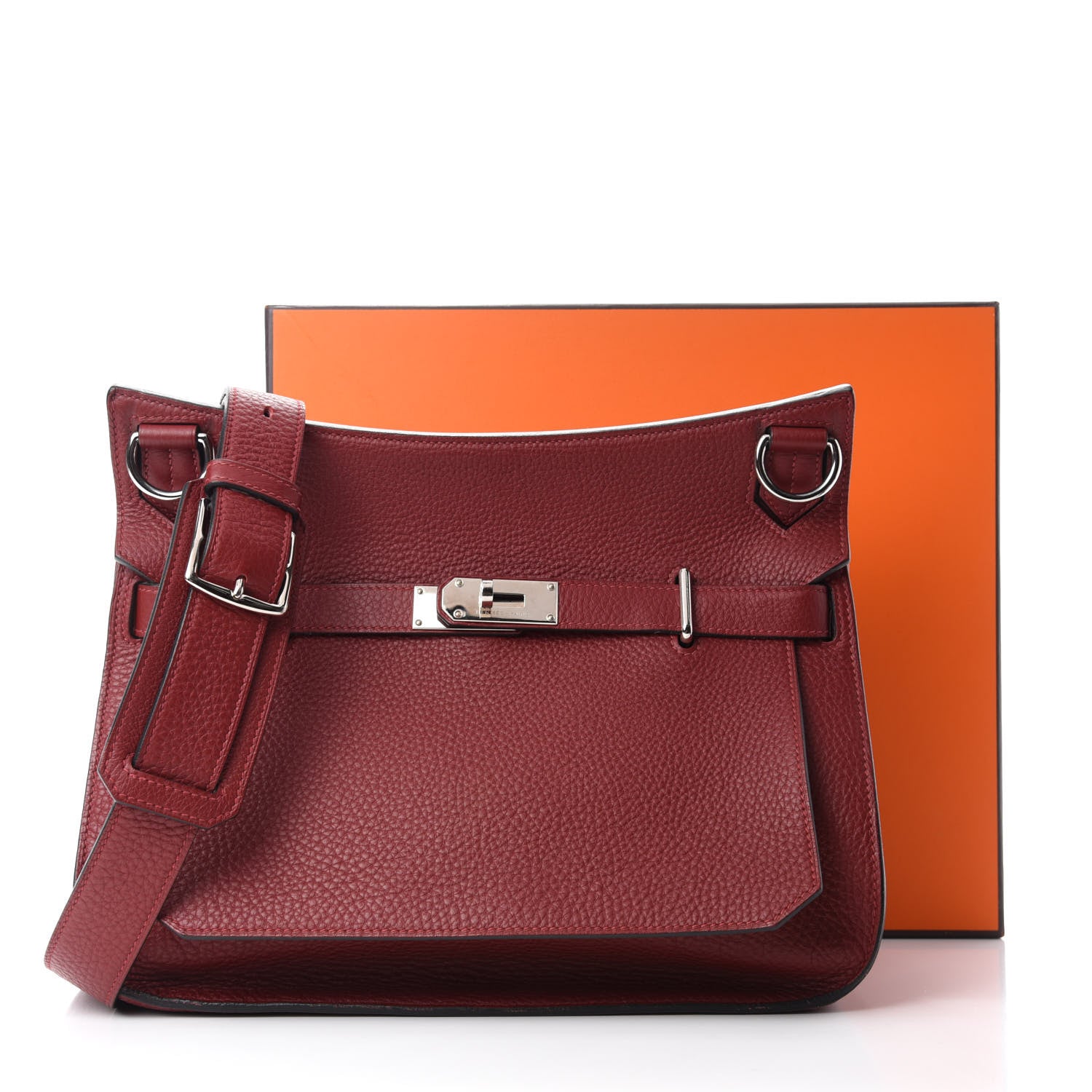 Hermes Taurillon Clemence Jypsiere 31 Rouge H 17 of 17