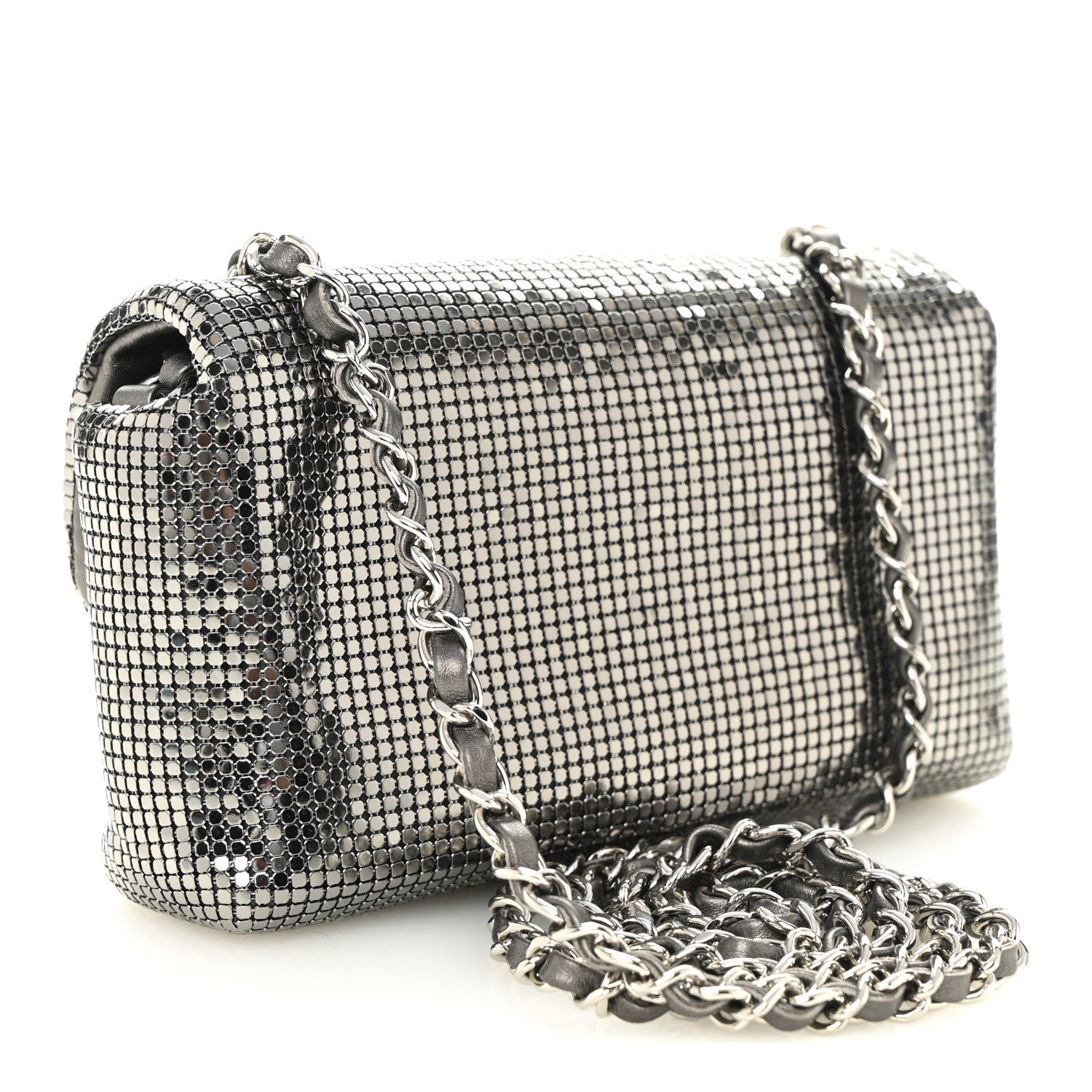 Chanel Faded Metallic Mesh Extra Mini Flap Silver 3 of 10