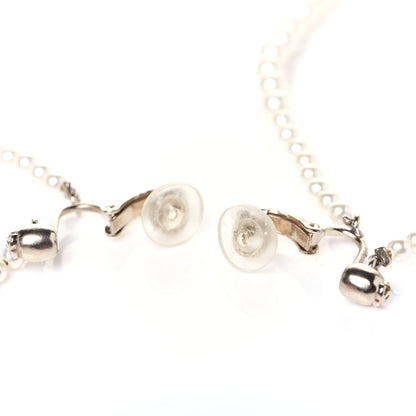 Chanel Pearl CC Drop Clip On Earrings Gold 4 of 7