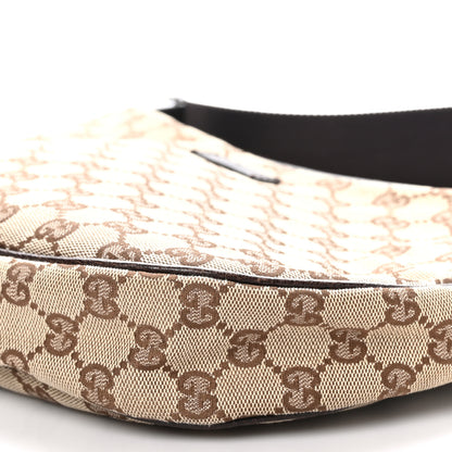 Gucci Monogram Web Medium Half Moon Hobo Dark Brown 10 of 10