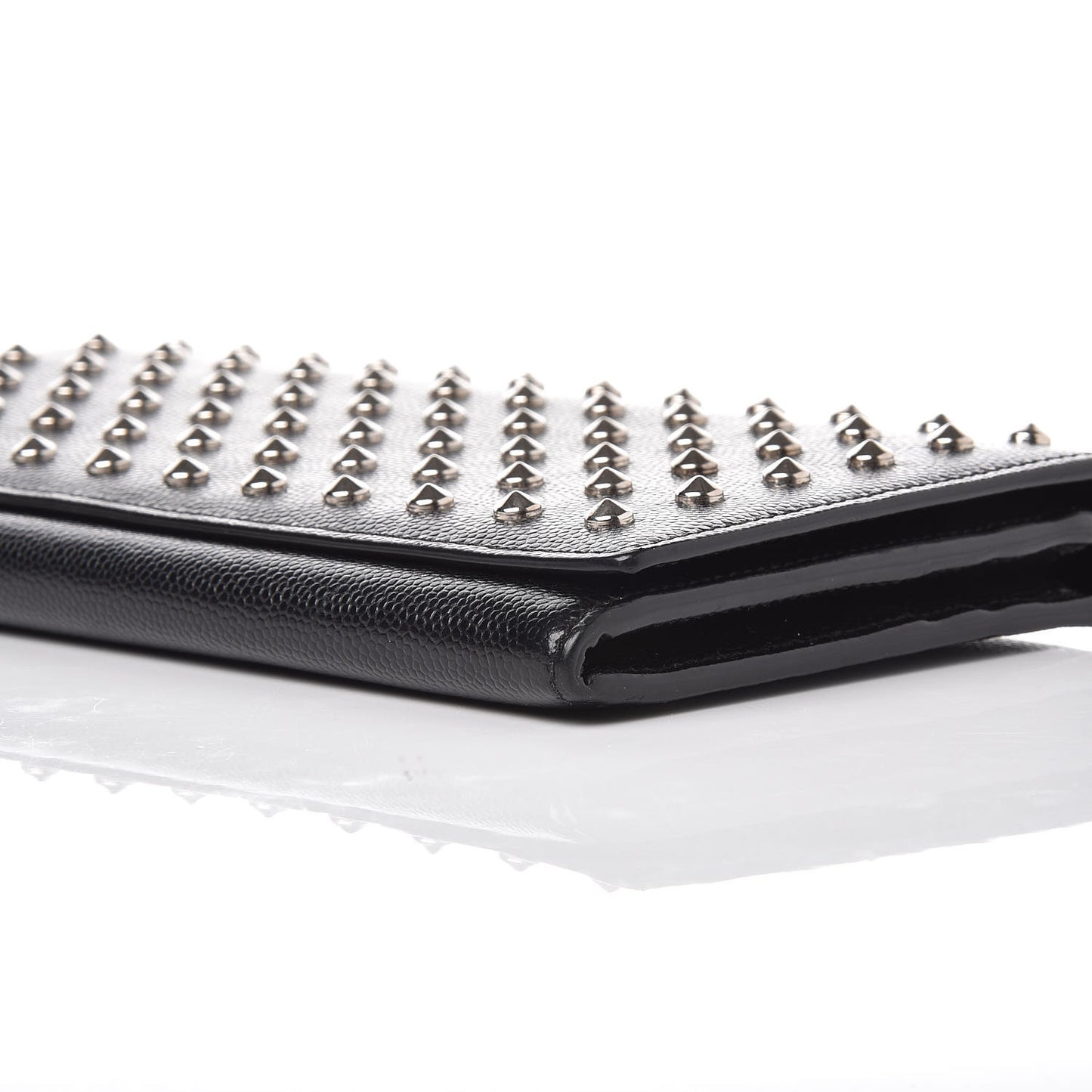 Grain De Poudre Studded Classic Marquage Flap Wallet Black
