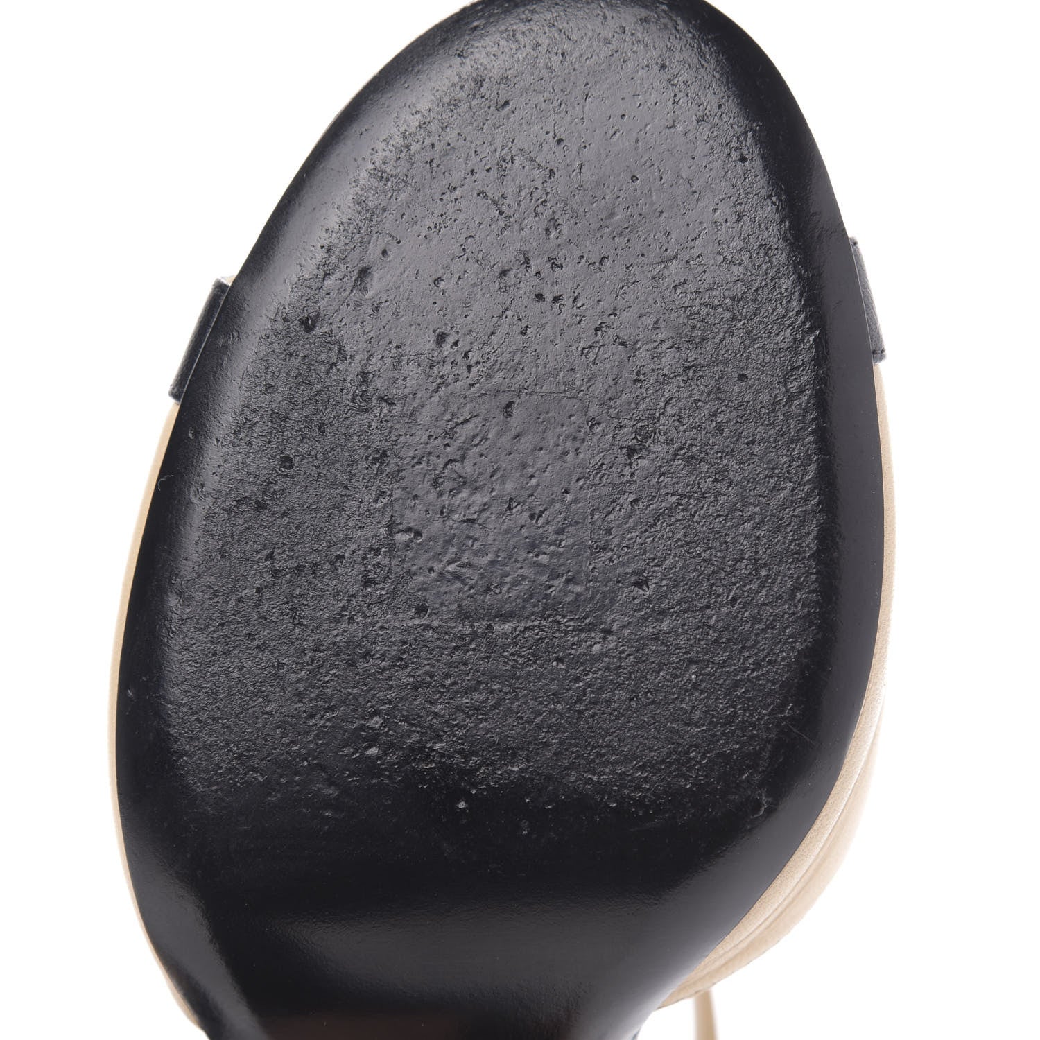 Chanel Lambskin Peep Toe Sandals 39 Beige Black 7 of 12