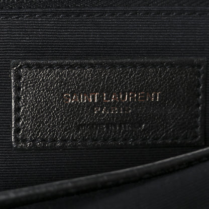 Saint Laurent Nubuck Crocodile Embossed Monogram Medium Niki Chain Satchel Wood 6 of 11