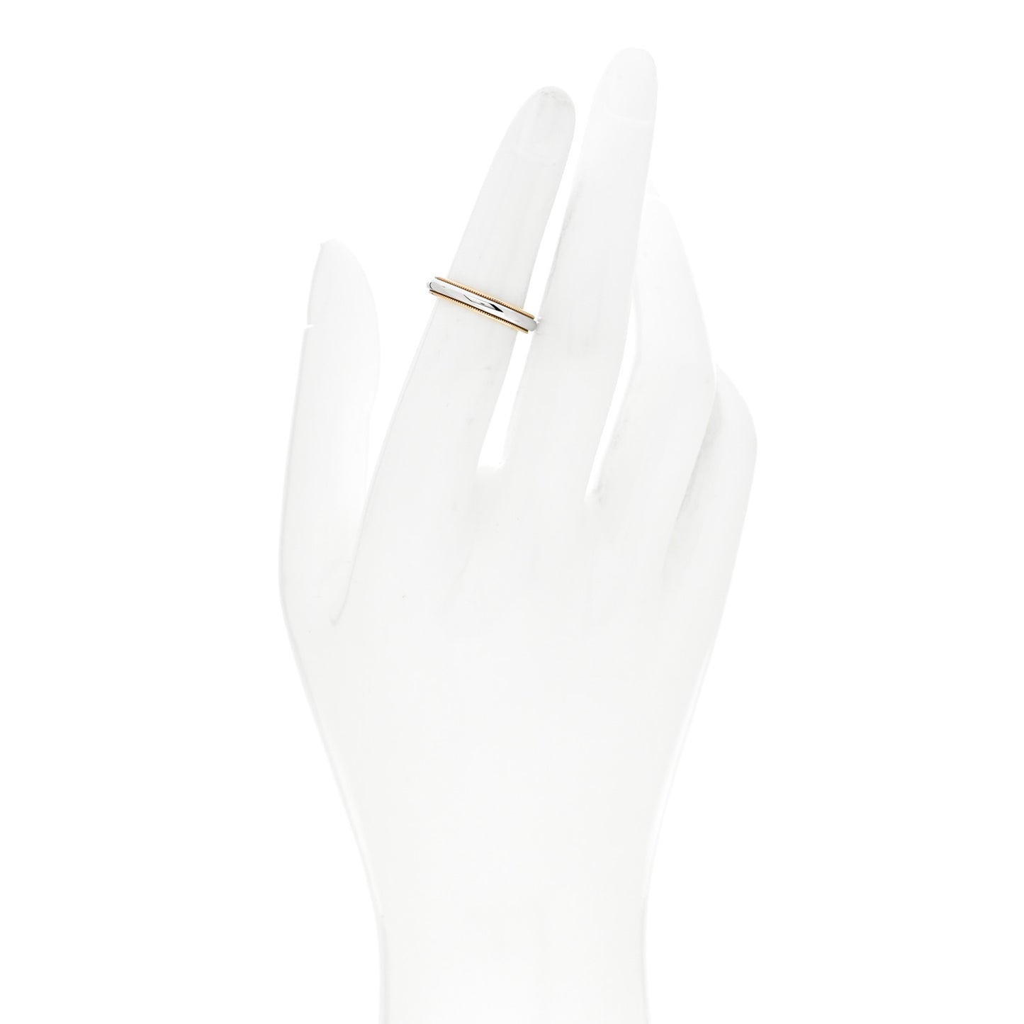 Platinum 18K Yellow Gold 3.5mm Together Milgrain Wedding Band Ring 49 5