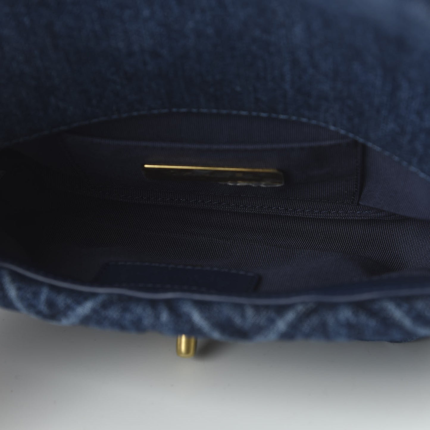 Denim Quilted Chanel 19 Belt Bag Blue