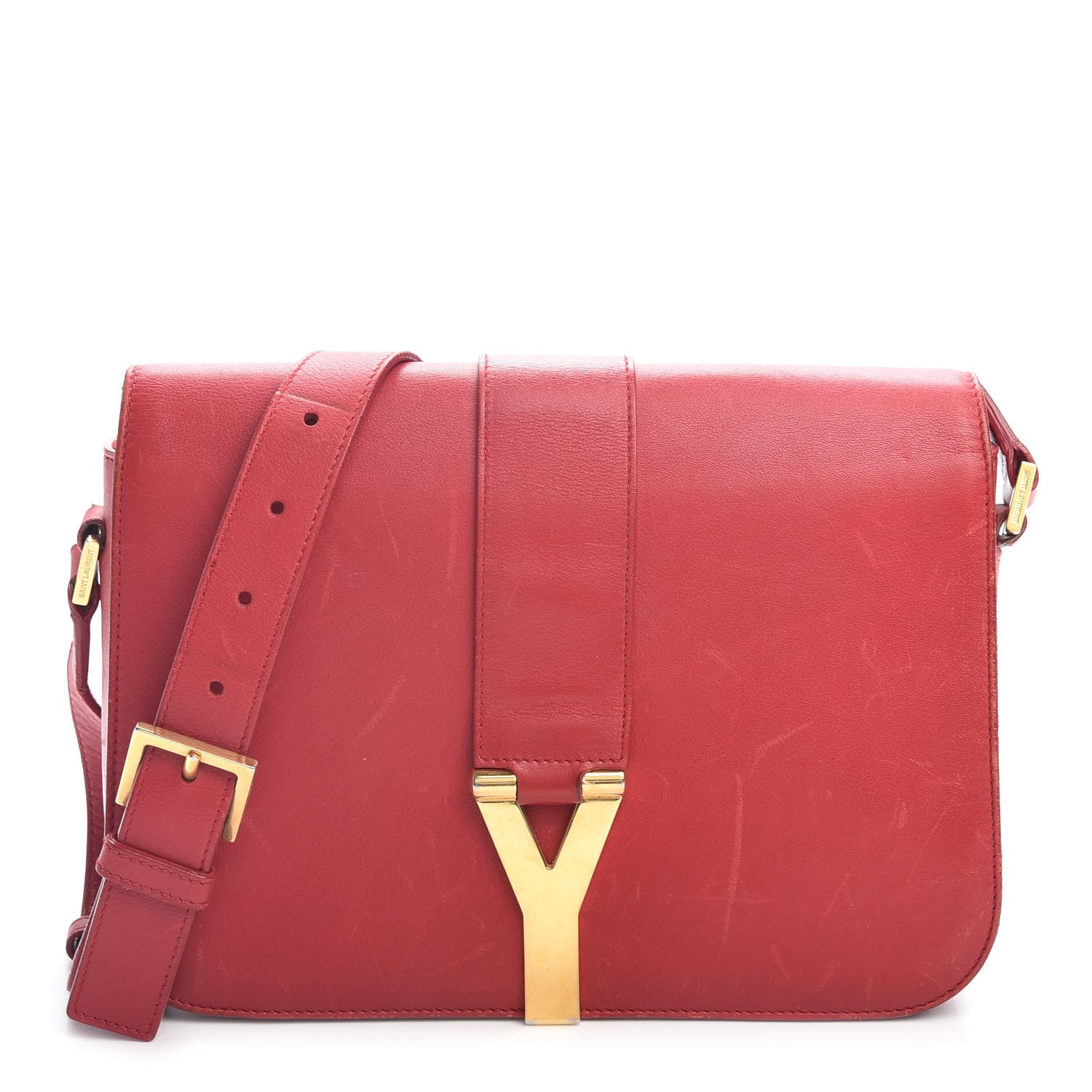 Saint Laurent Calfskin Classic Y Satchel Red 1 of 4