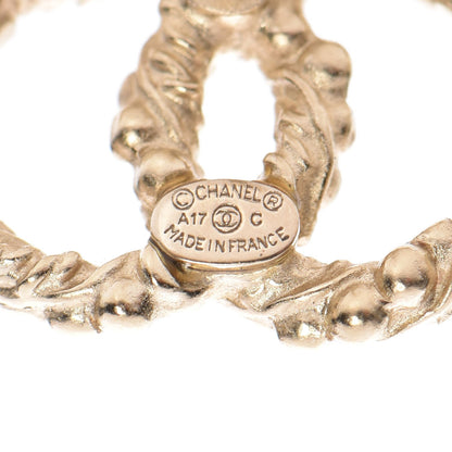 Chanel Metal Twisted CC Earrings Light Gold 4 of 5