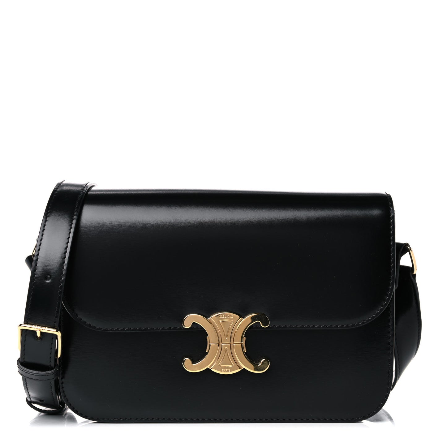Shiny Calfskin Medium Triomphe Black