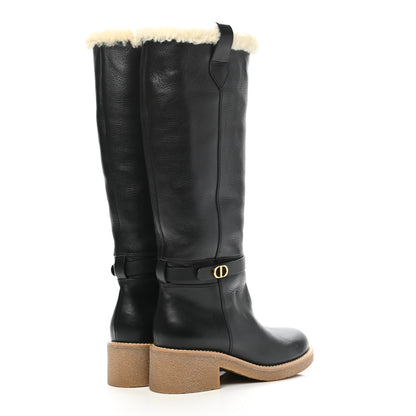 Christian Dior Calfskin Shearling D-Furious Boots 37.5 Black 4 of 9