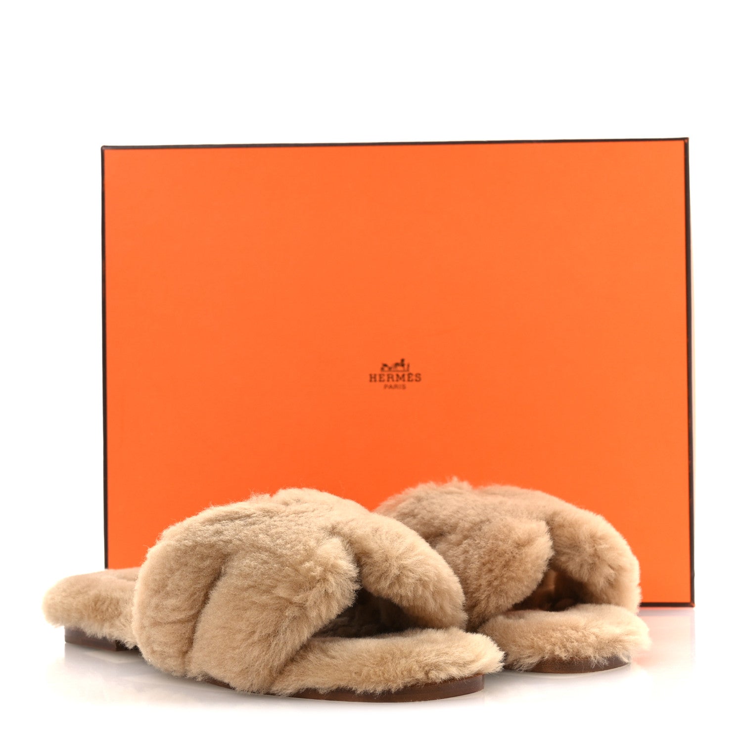 Hermes Woolskin Oran Sandals 36 Beige Argile 10 of 10