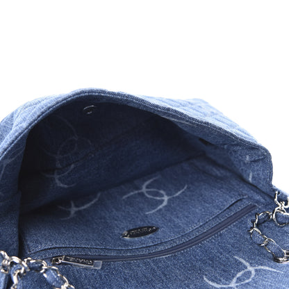 Chanel Denim Quilted CC Print Jumbo Single Flap Blue 5 of 11