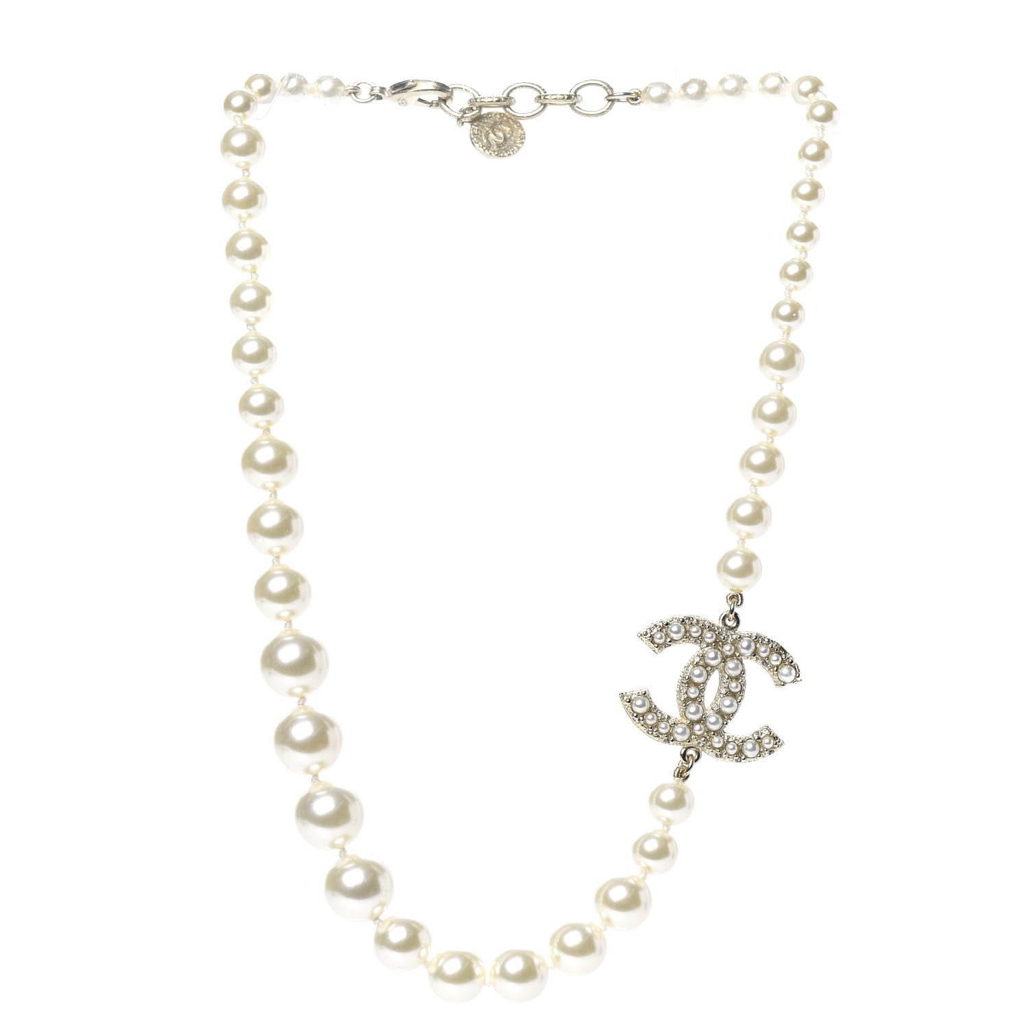 Chanel Graduated Pearl CC Short Necklace Gold 3 of 5