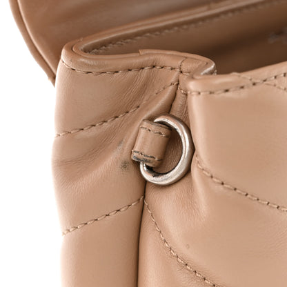 Saint Laurent Calfskin Y Quilted Monogram Toy Loulou Crossbody Bag Dark Beige 11 of 16
