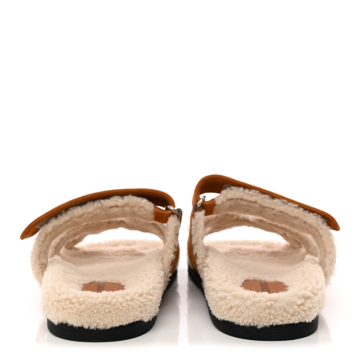 Suede Goatskin Woolskin Womens Chypre Sandals 40 Naturel Ecru