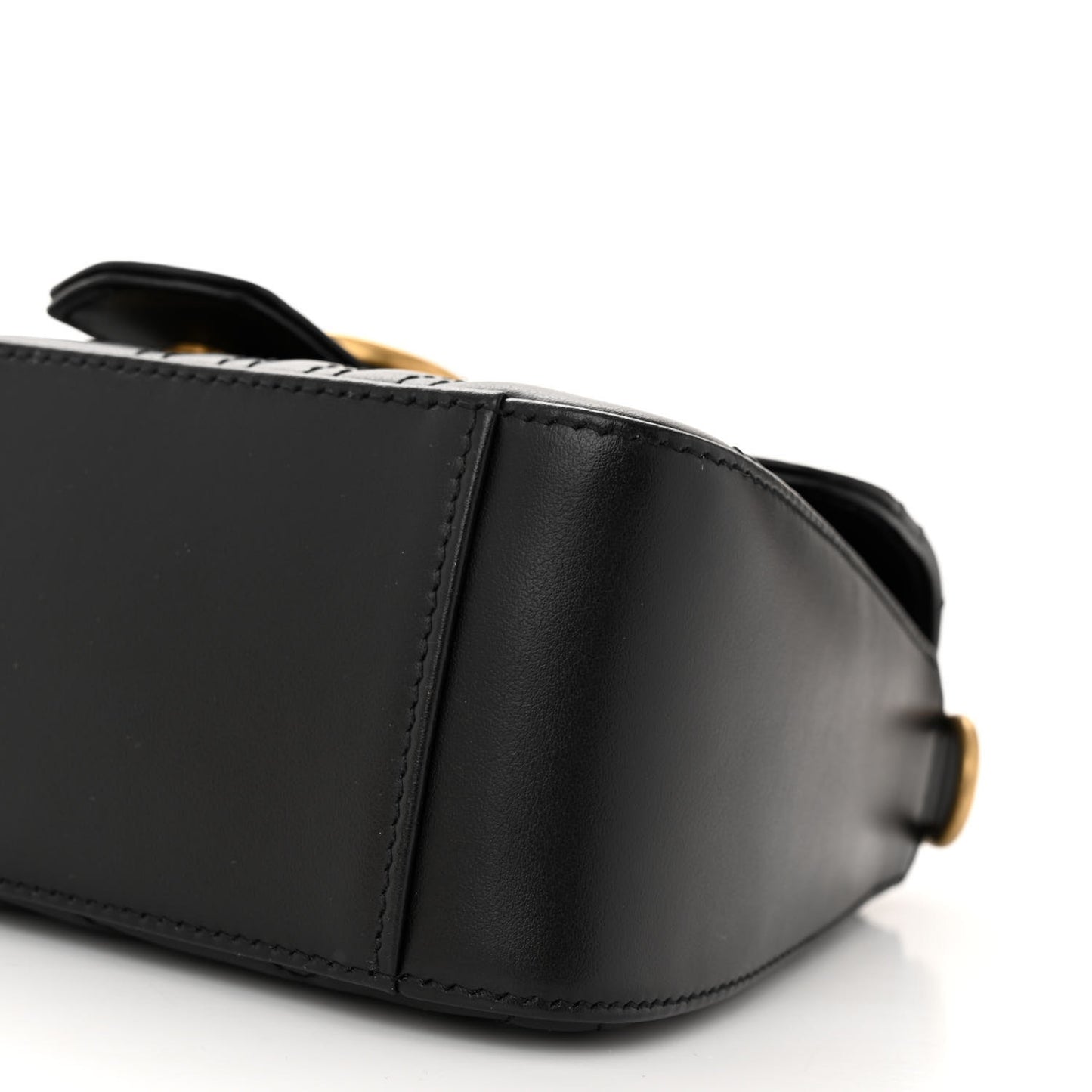 Calfskin Matelasse Mini GG Marmont Top Handle Shoulder Bag Black