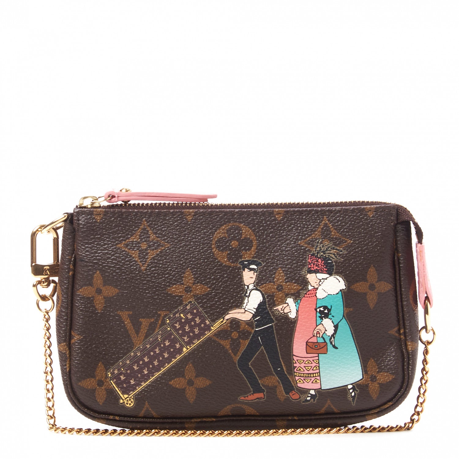 Louis Vuitton Monogram Illustre Mini Pochette Accessories Rose 1 of 9