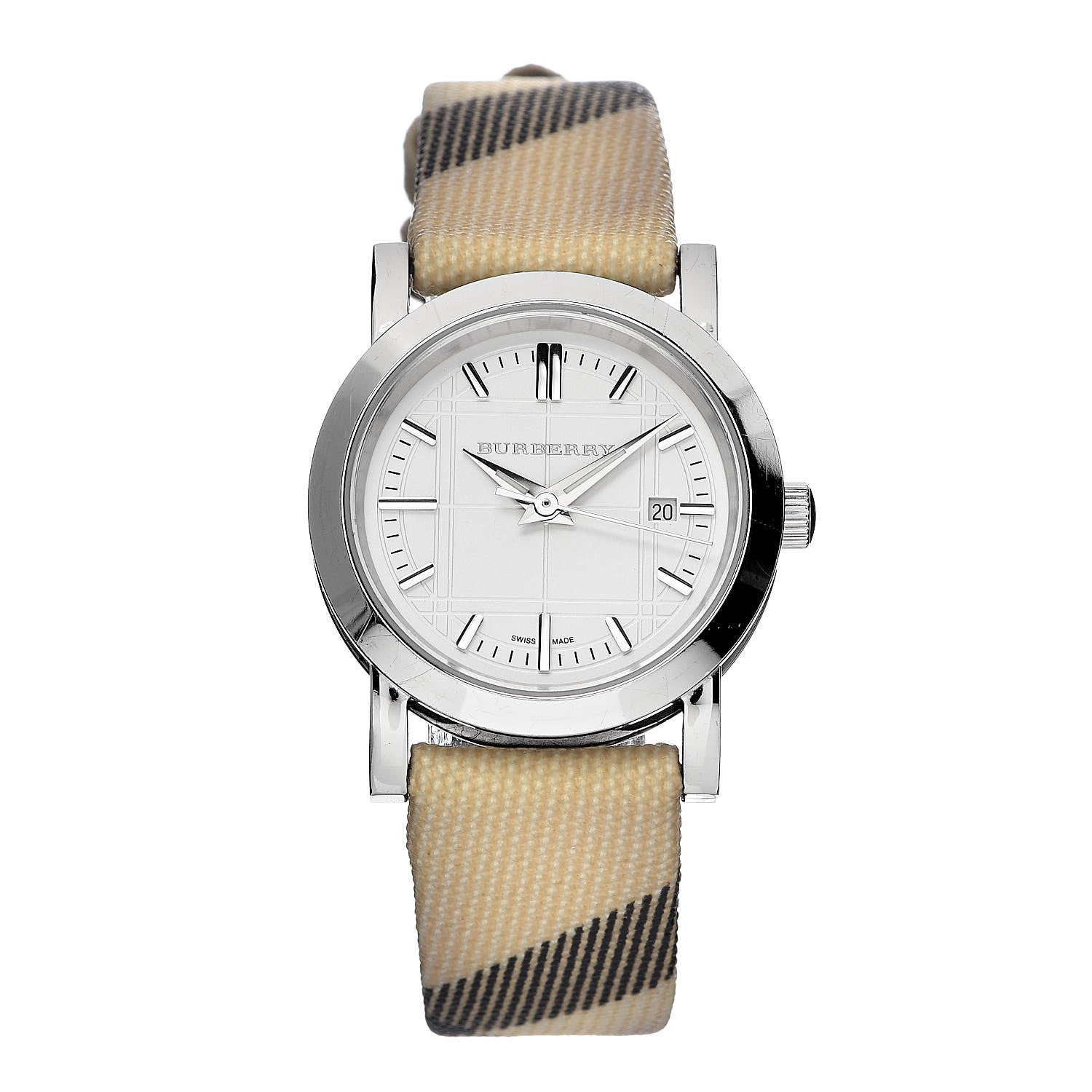 Burberry Stainless Steel Calfskin 28mm Heritage Nova Check Quartz Watch BU1387 1 of 7