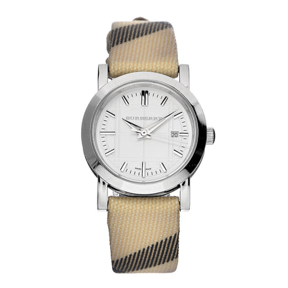 Burberry Stainless Steel Calfskin 28mm Heritage Nova Check Quartz Watch BU1387 1 of 7
