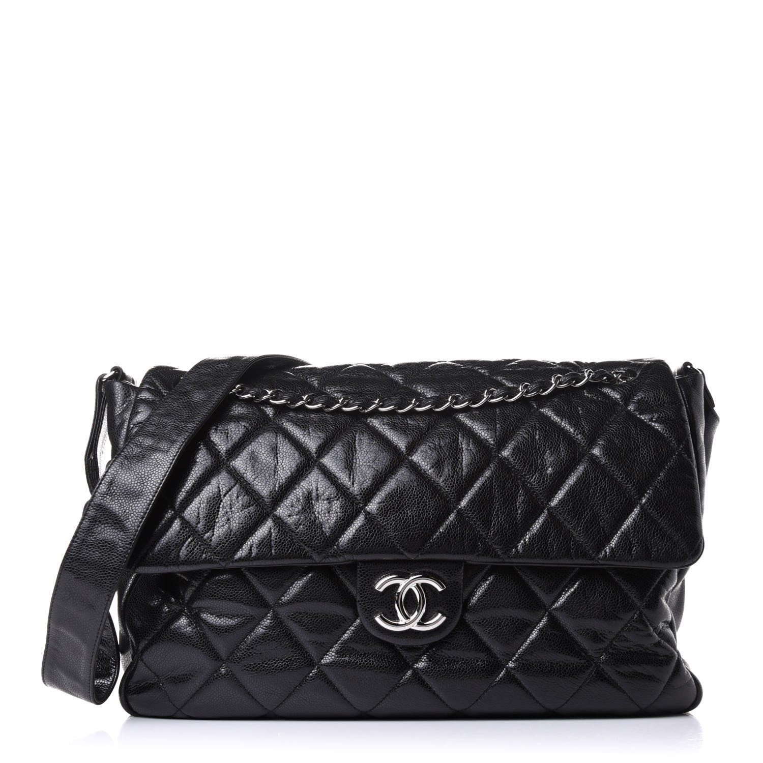 Chanel Glazed Caviar Large Nature Flap Bag Black 1 of 10