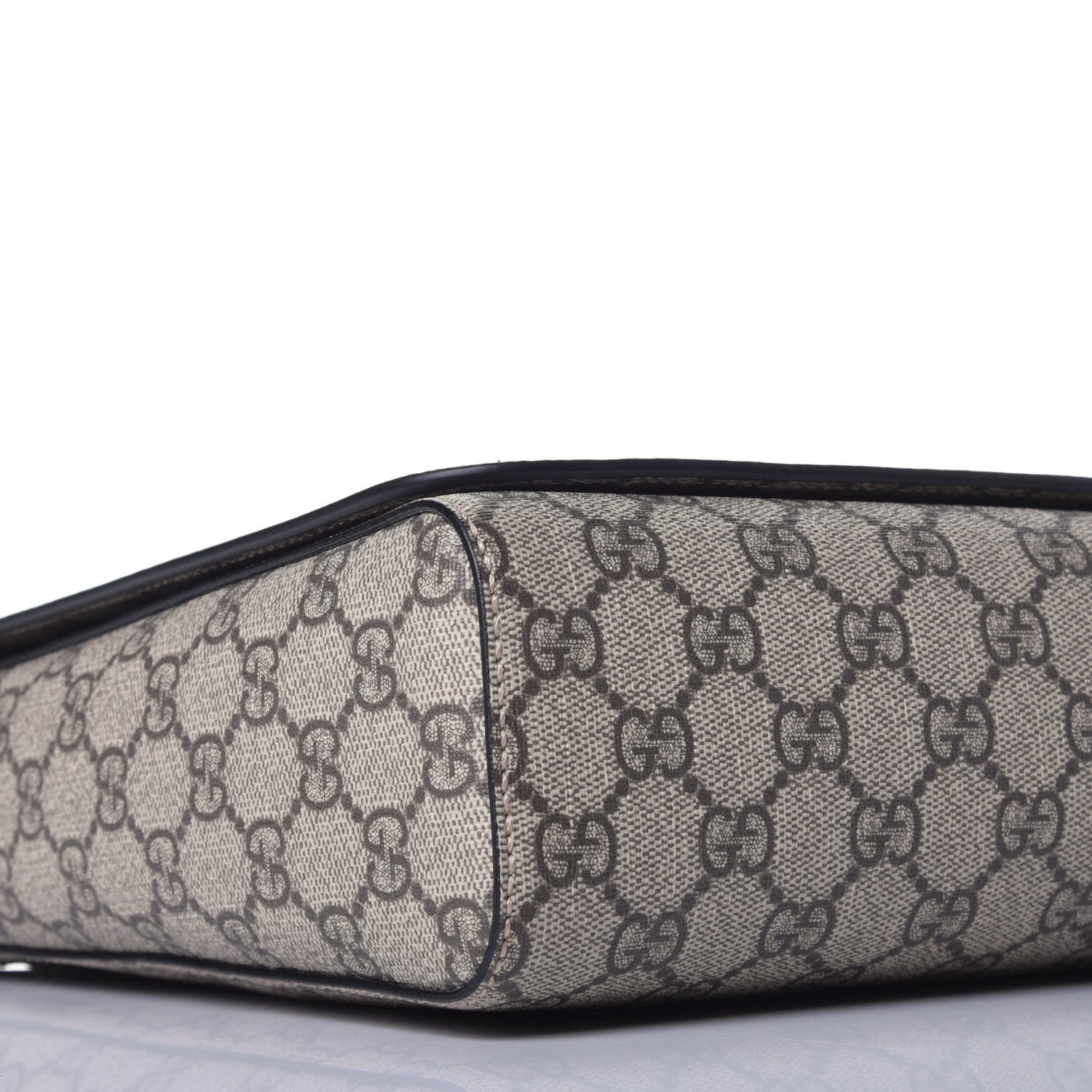 Gucci GG Supreme Monogram Web Flap Messenger Bag Black 7 of 8