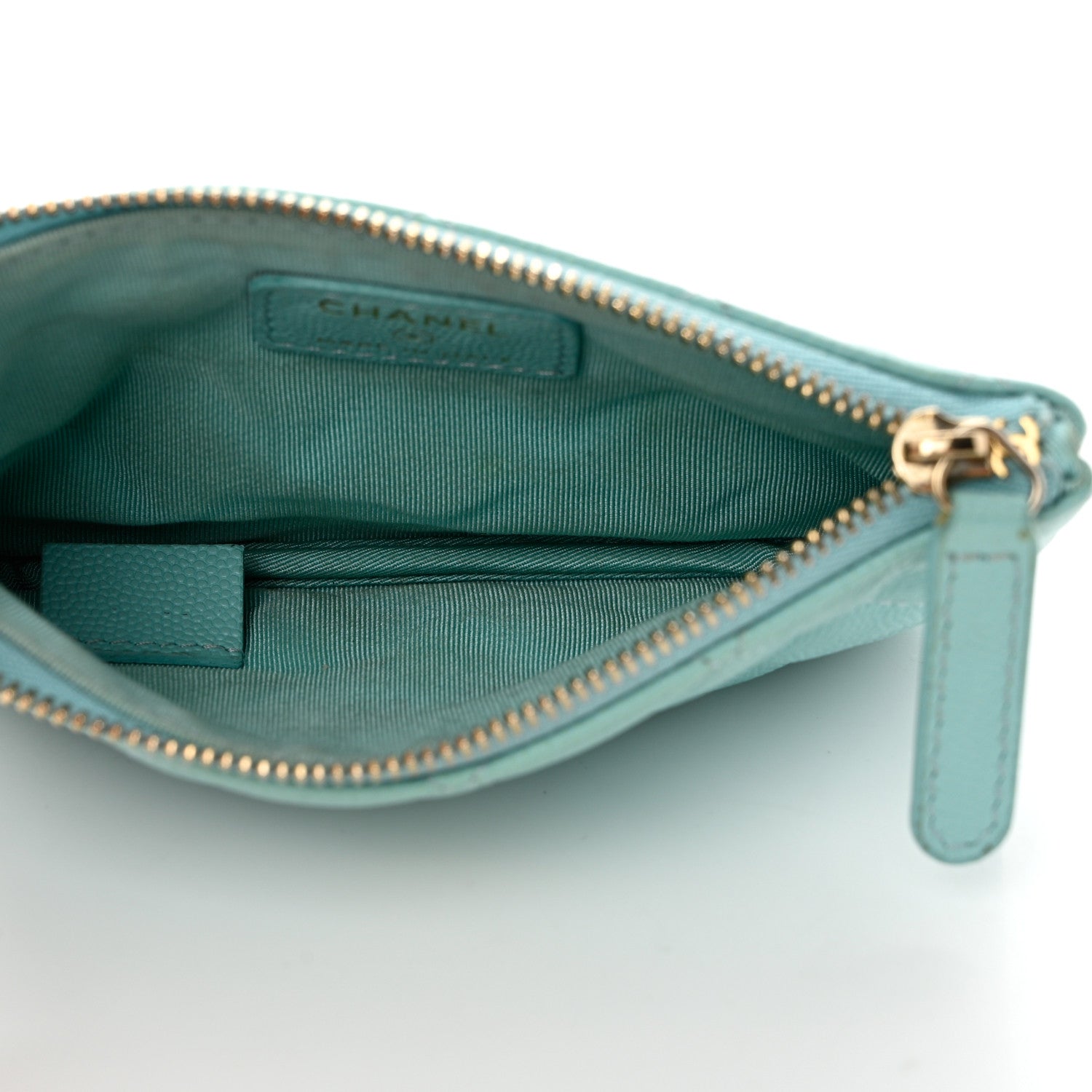 Chanel Caviar Quilted Small Cosmetic Case Light Blue 5 of 10