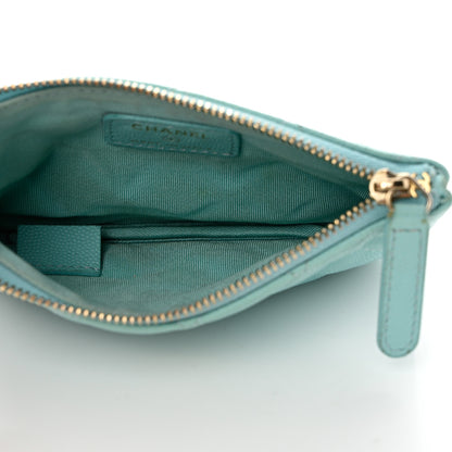 Chanel Caviar Quilted Small Cosmetic Case Light Blue 5 of 10