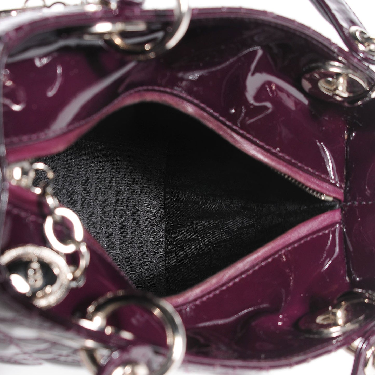 Patent Cannage Medium Lady Dior Purple