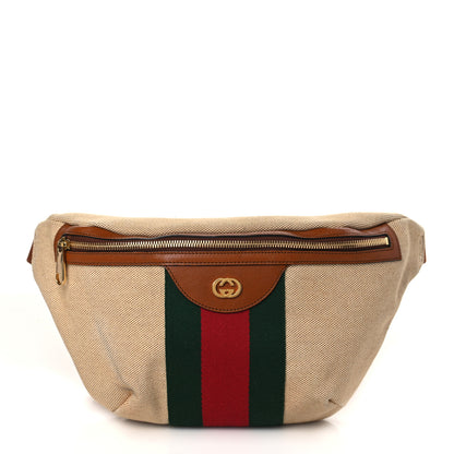 Gucci Vintage Canvas Web Belt Bag Sand Cuir 1 of 8