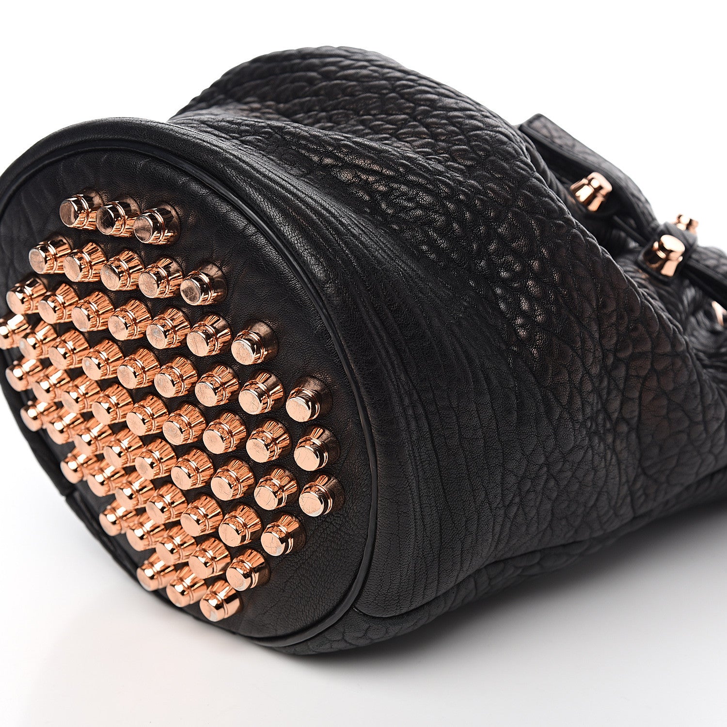 Alexander Wang Pebbled Lambskin Diego Bucket Black Rose Gold Hardware 7 of 8