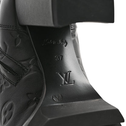 Louis Vuitton Calfskin Monogram Star Trail Ankle Boots 37 Black 7 of 9