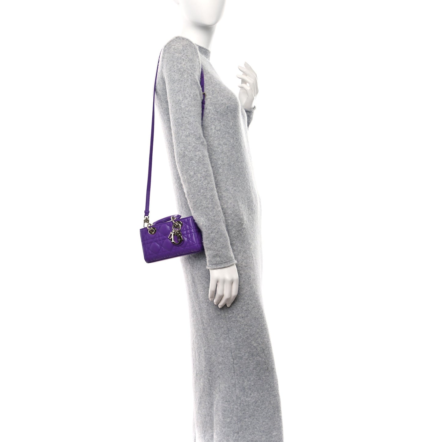 Lambskin Cannage Micro Lady D-Joy Purple