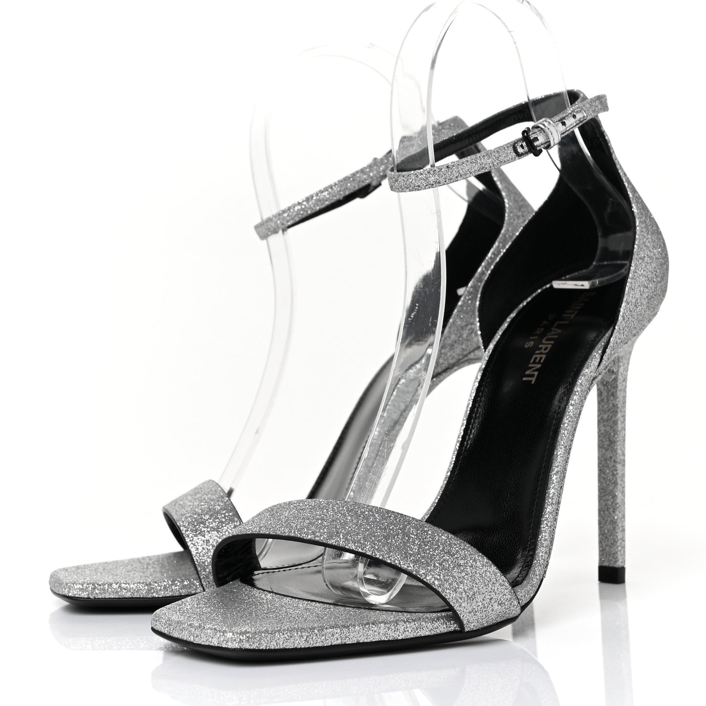 Glitter Amber 105 Ankle Strap Sandals 38 Silver
