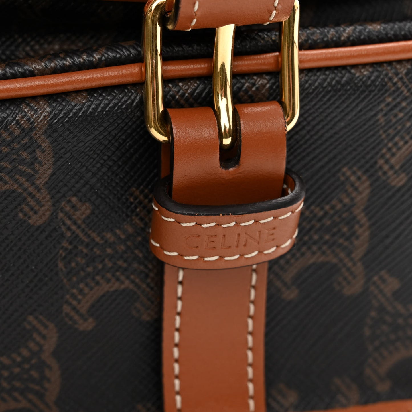 Triomphe Canvas Medium Folco Bag Tan