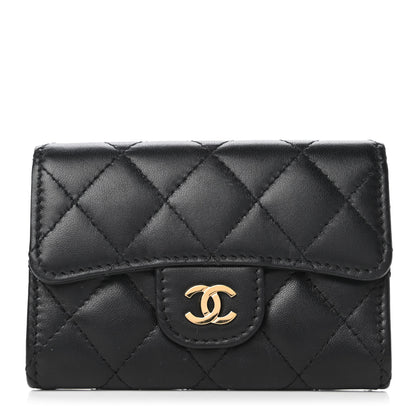 Chanel Lambskin Quilted Flap Card Holder Black 1 of 11