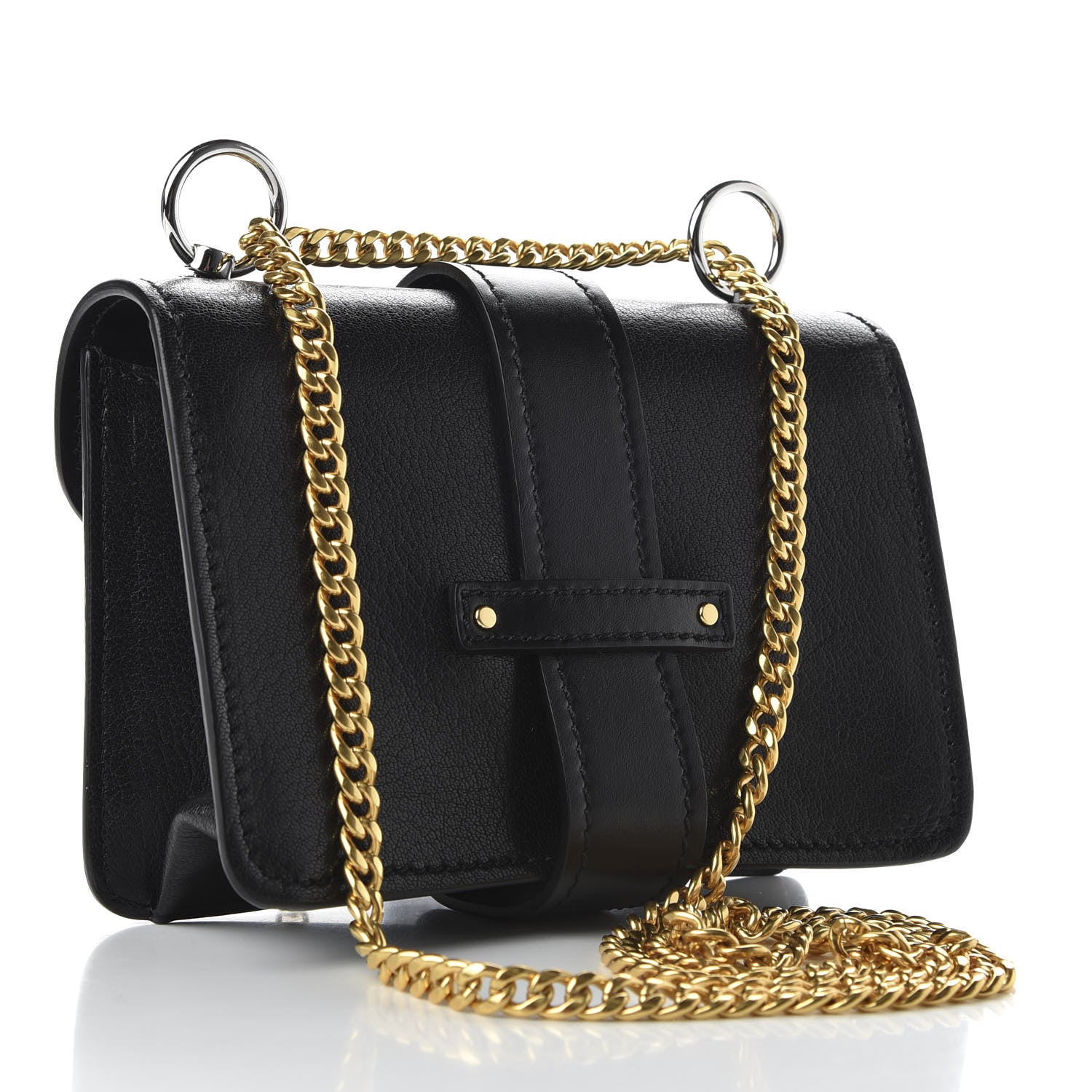 Chloe Shiny Goatskin Calfskin Mini Aby Chain Shoulder Bag Black 3 of 9