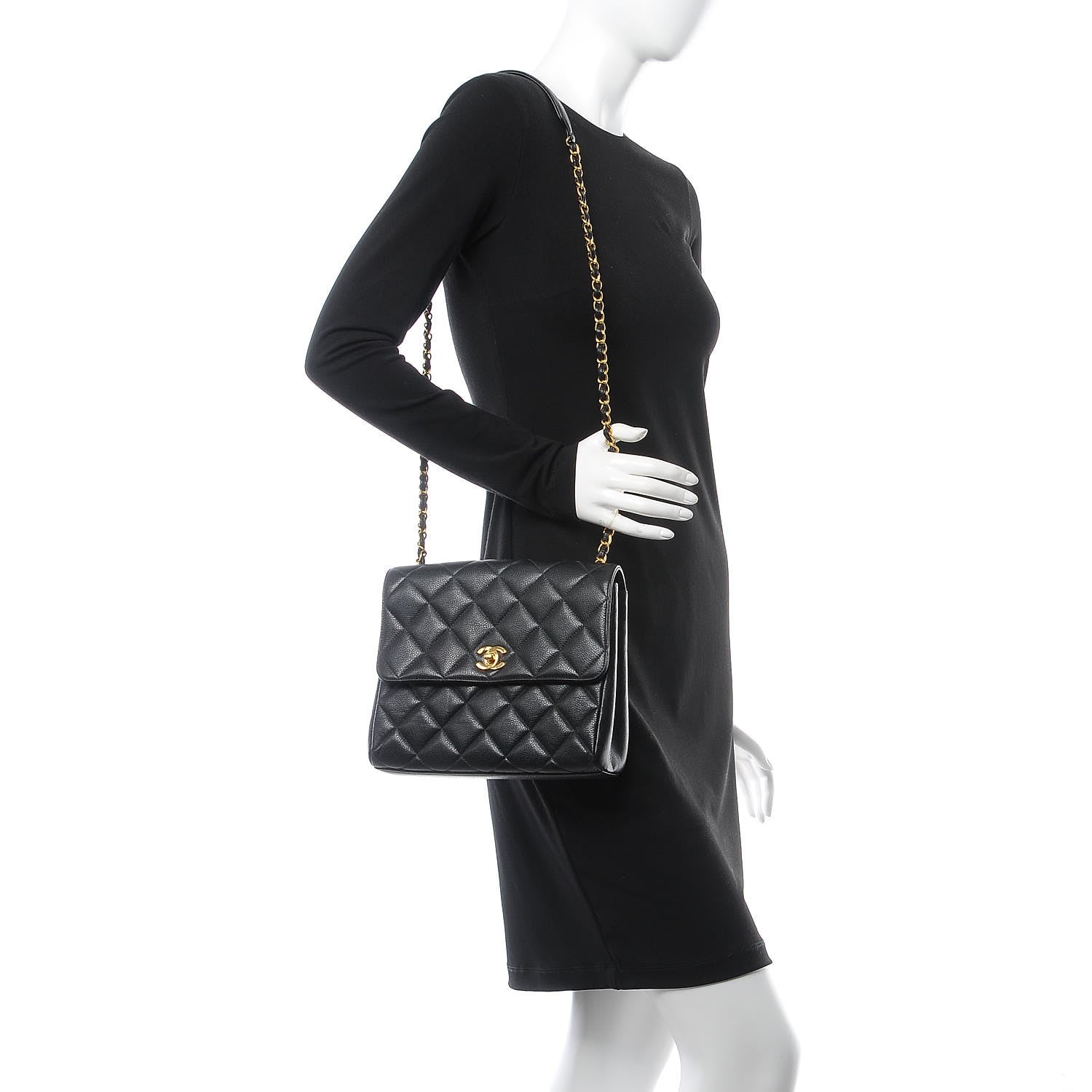 Chanel Caviar Quilted Medium Flap Shoulder Bag Black 2 of 8
