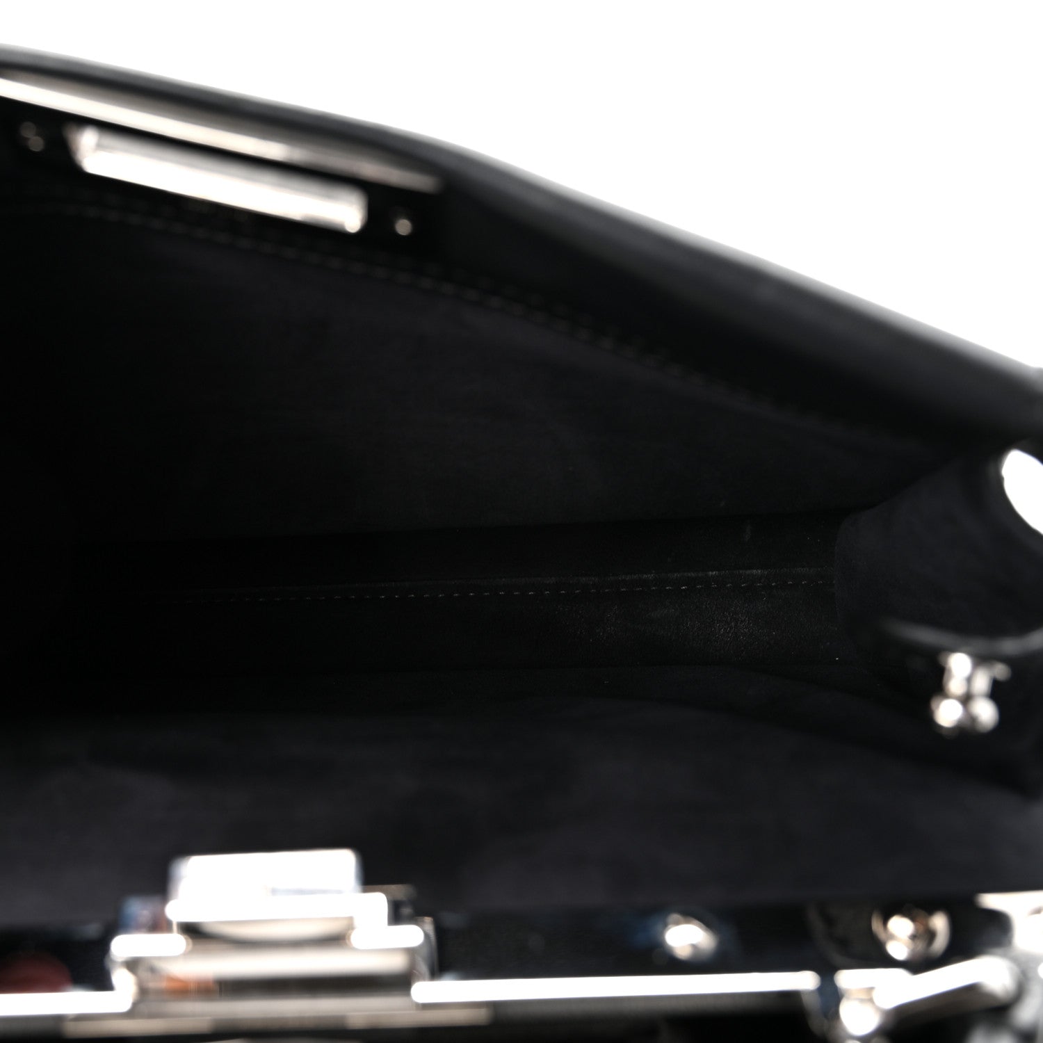Fendi Vitello Seta Snakeskin Crocodile Monster Eyes Medium Peekaboo Iconic Satchel Black Girasole 5 of 9