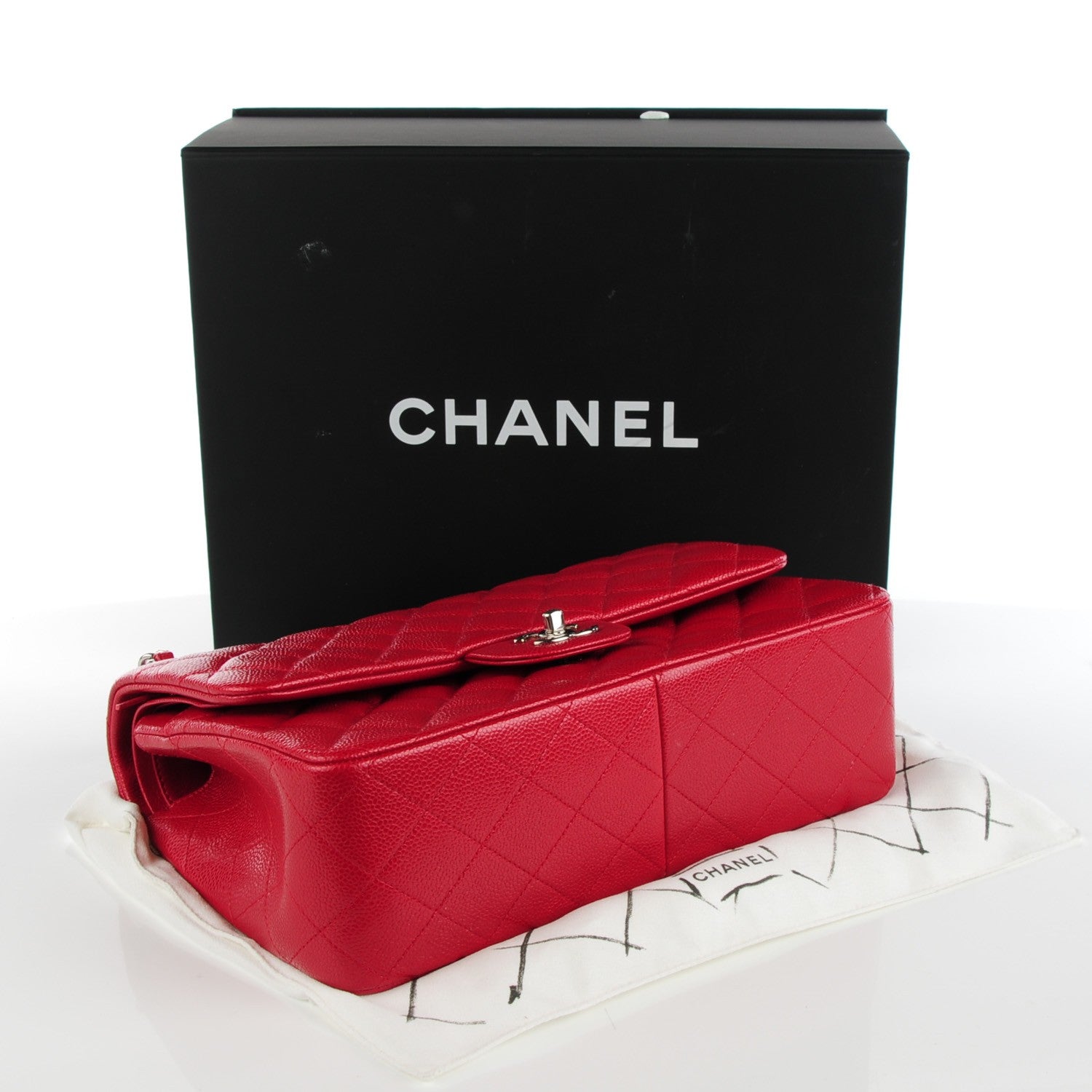 Chanel Pearly Caviar Quilted Jumbo Double Flap Dark Pink 4 of 8