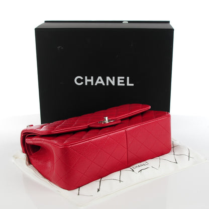 Chanel Pearly Caviar Quilted Jumbo Double Flap Dark Pink 4 of 8