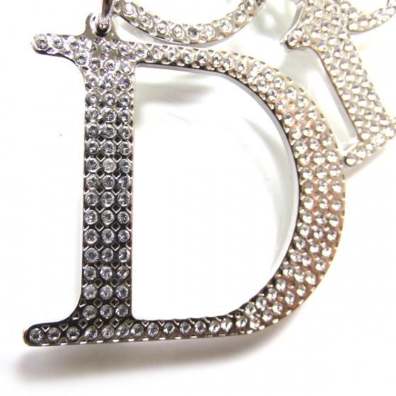 Crystal Key Chain Bag Charm Silver
