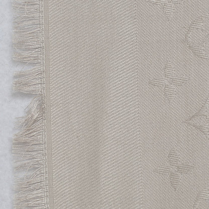 Louis Vuitton Silk Wool Monogram Shawl Beige 9 of 16
