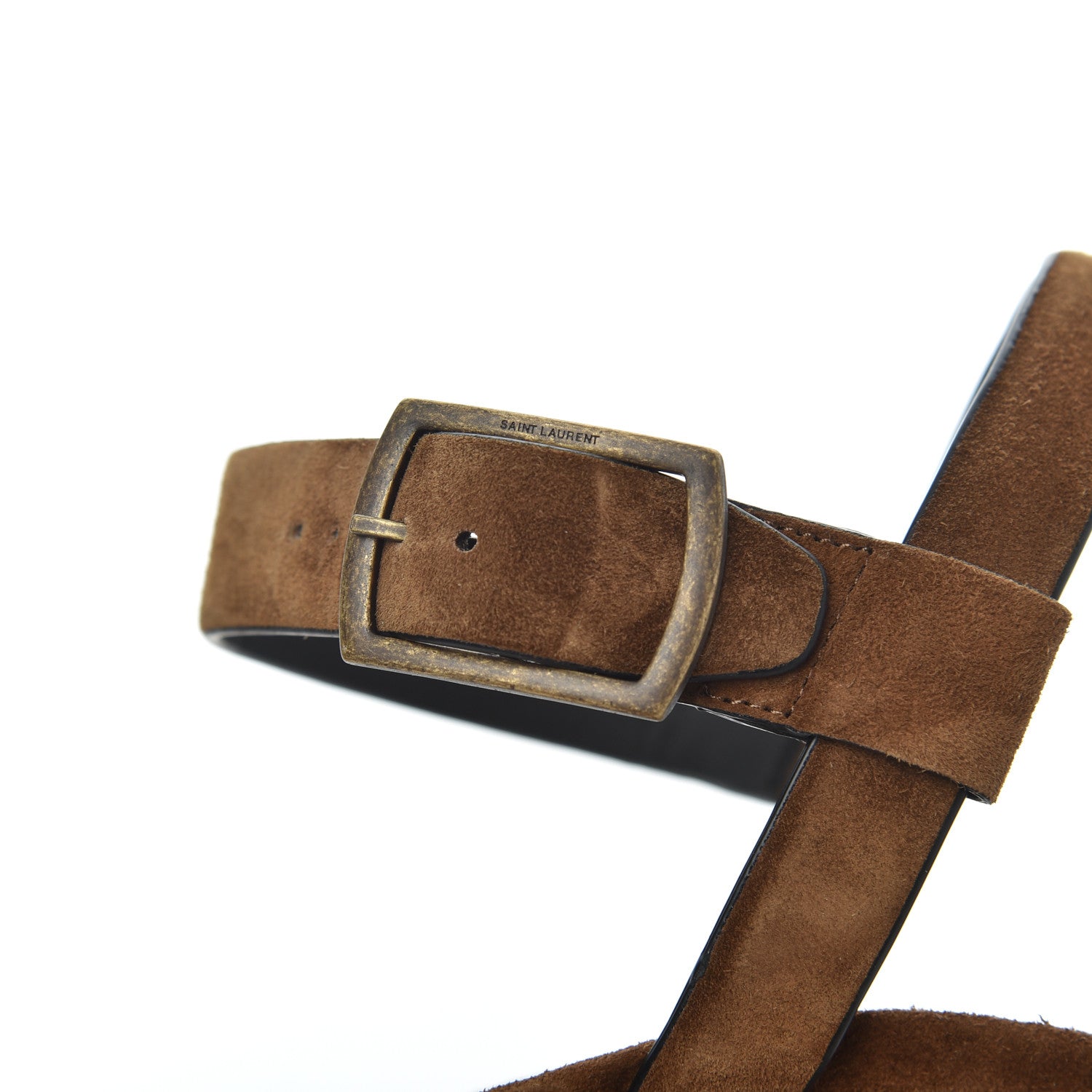 Saint Laurent Suede Oak 100 Ankle Strap Sandals 39 Land 13 of 14