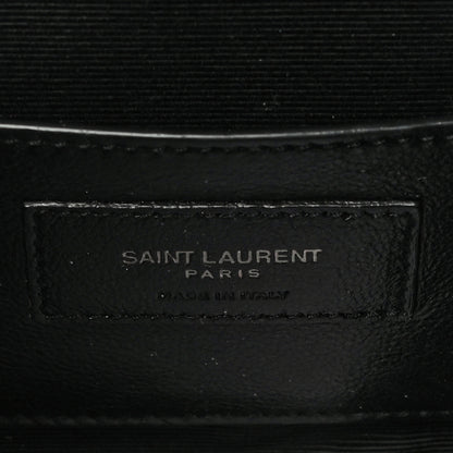 Saint Laurent Patent Mixed Matelasse Triquilt Small Monogram Satchel Black 6 of 10