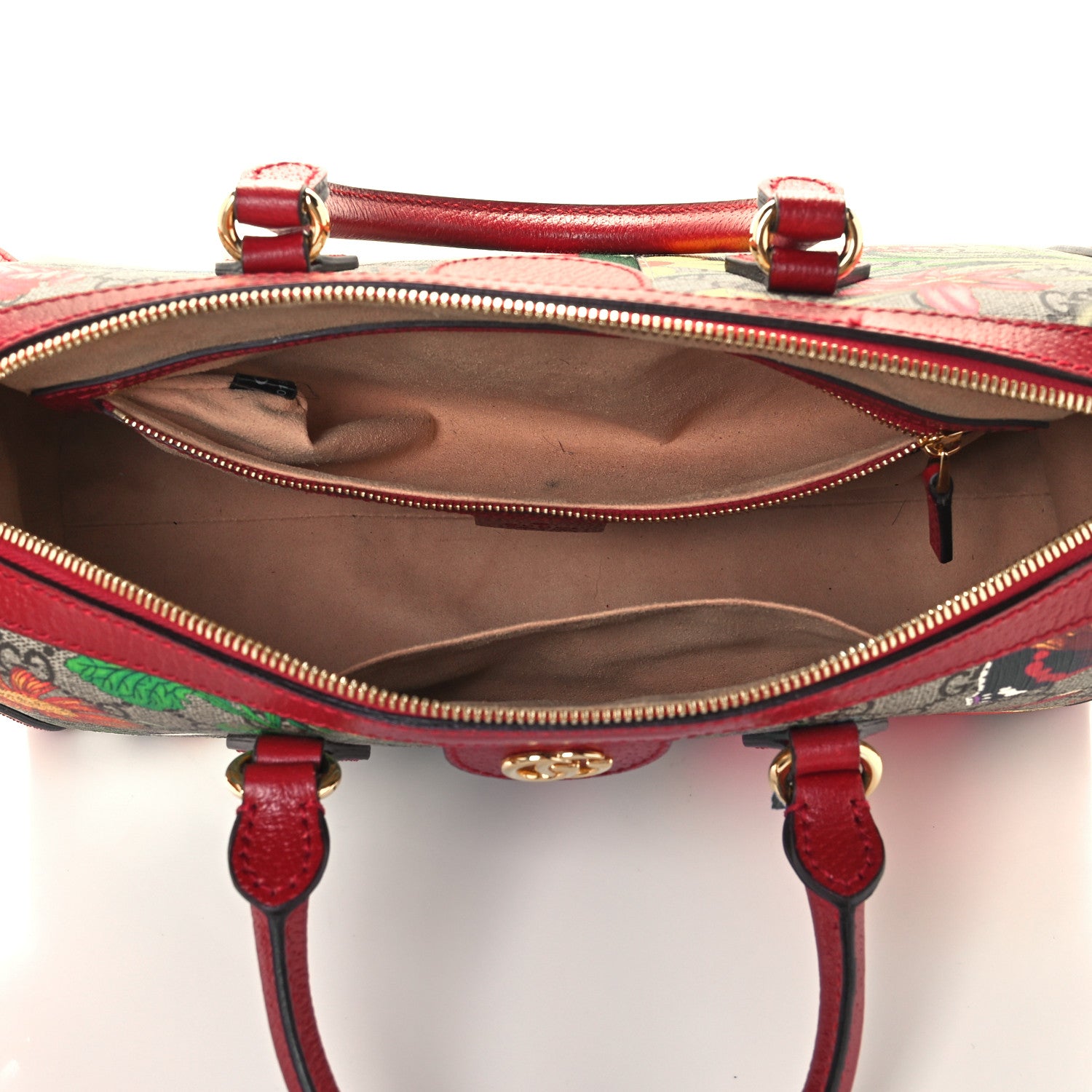 Gucci GG Supreme Monogram Flora Web Medium Ophidia Boston Red 5 of 11