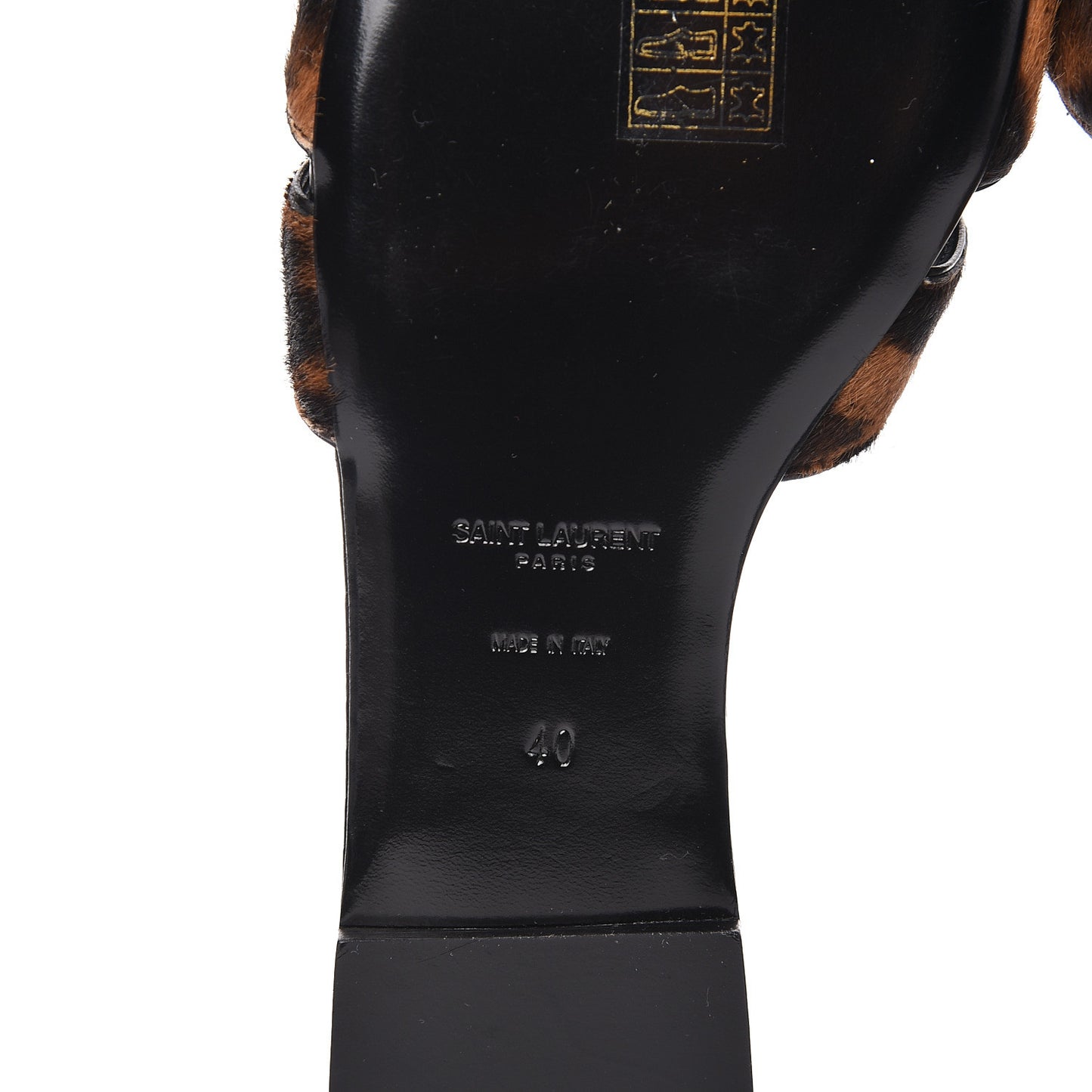 Calfskin Calf Hair Nu Pied 05 Slide Sandals 40 Safari