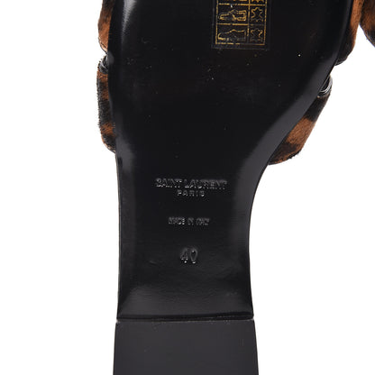 Saint Laurent Calfskin Calf Hair Nu Pied 05 Slide Sandals 40 Safari 8 of 9